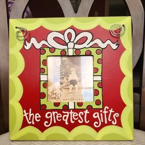 Glory Haus “the greatest gifts" colorful holiday frame 10"x10" for a 4"x4" photo
